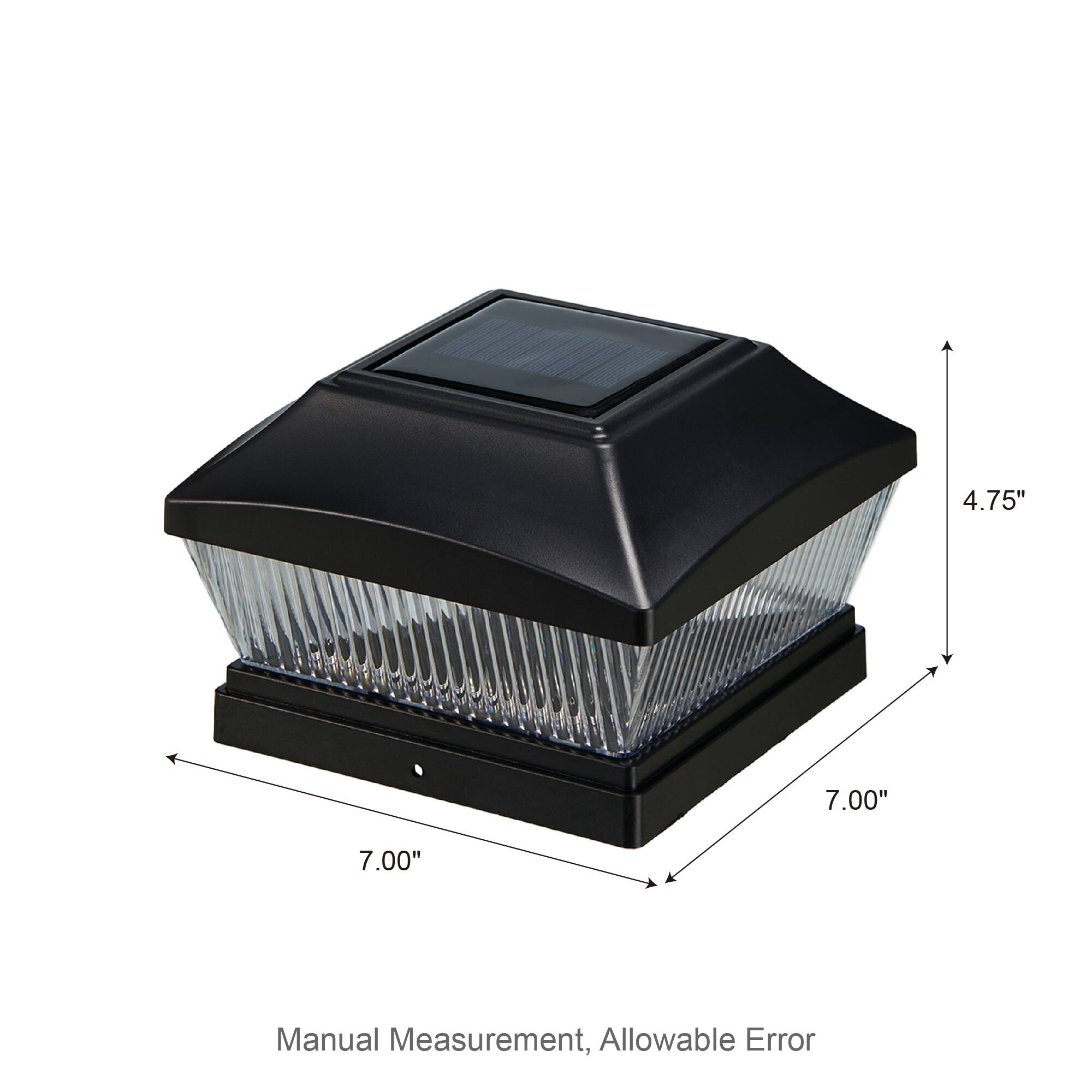 Glitzhome® 7" Black Solar Powered LED Fence Post Cap Lights, 4ct.